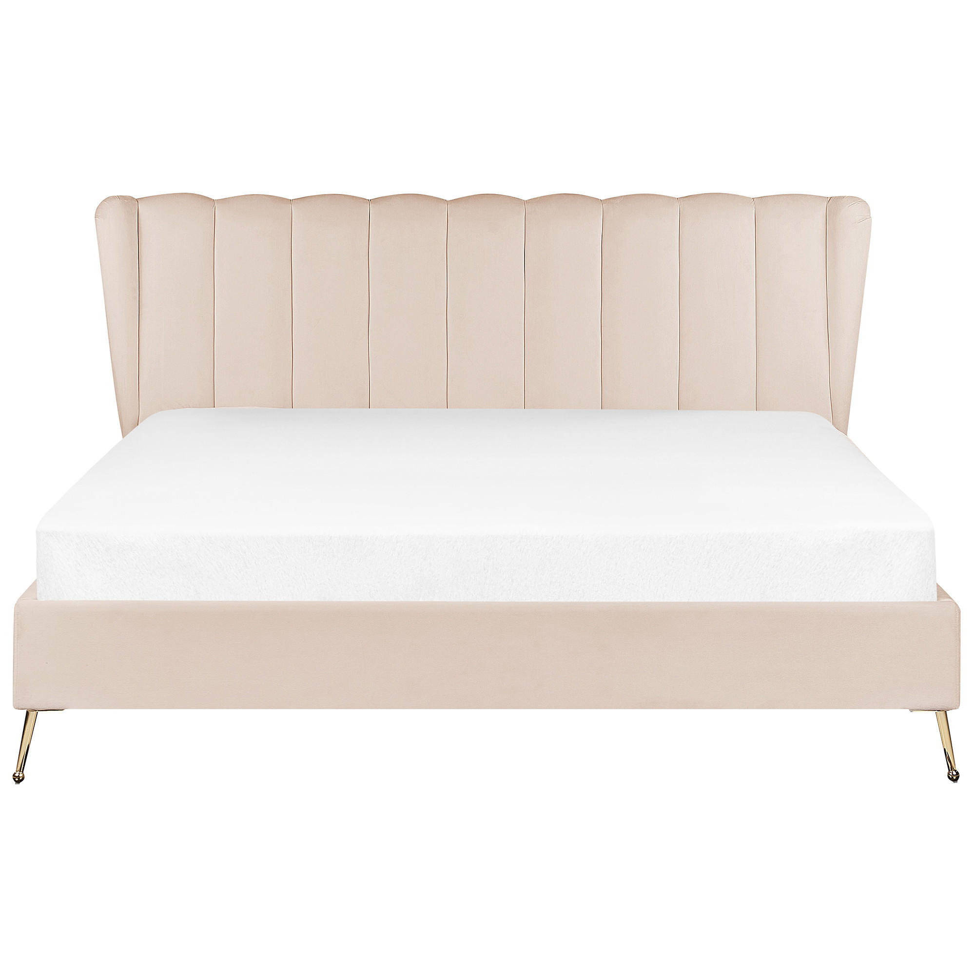 POLSTERBETT 180/200cm Beige Miribel - Beige, Textil (180/200cm) - Beliani