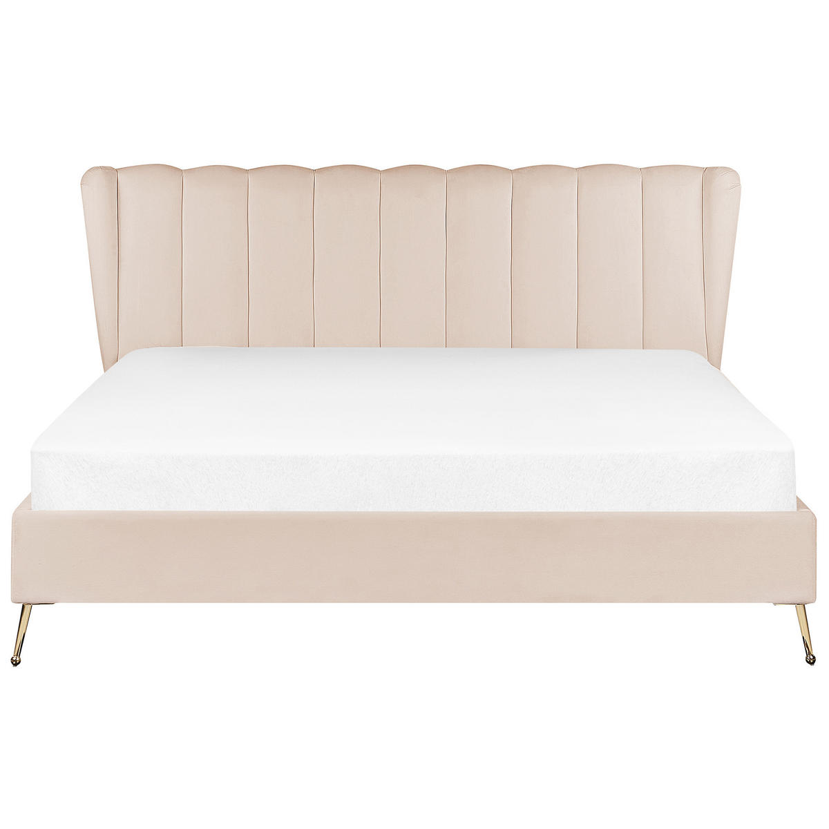 POLSTERBETT 180/200cm Beige Miribel - Beige, Textil (180/200cm) - Beliani