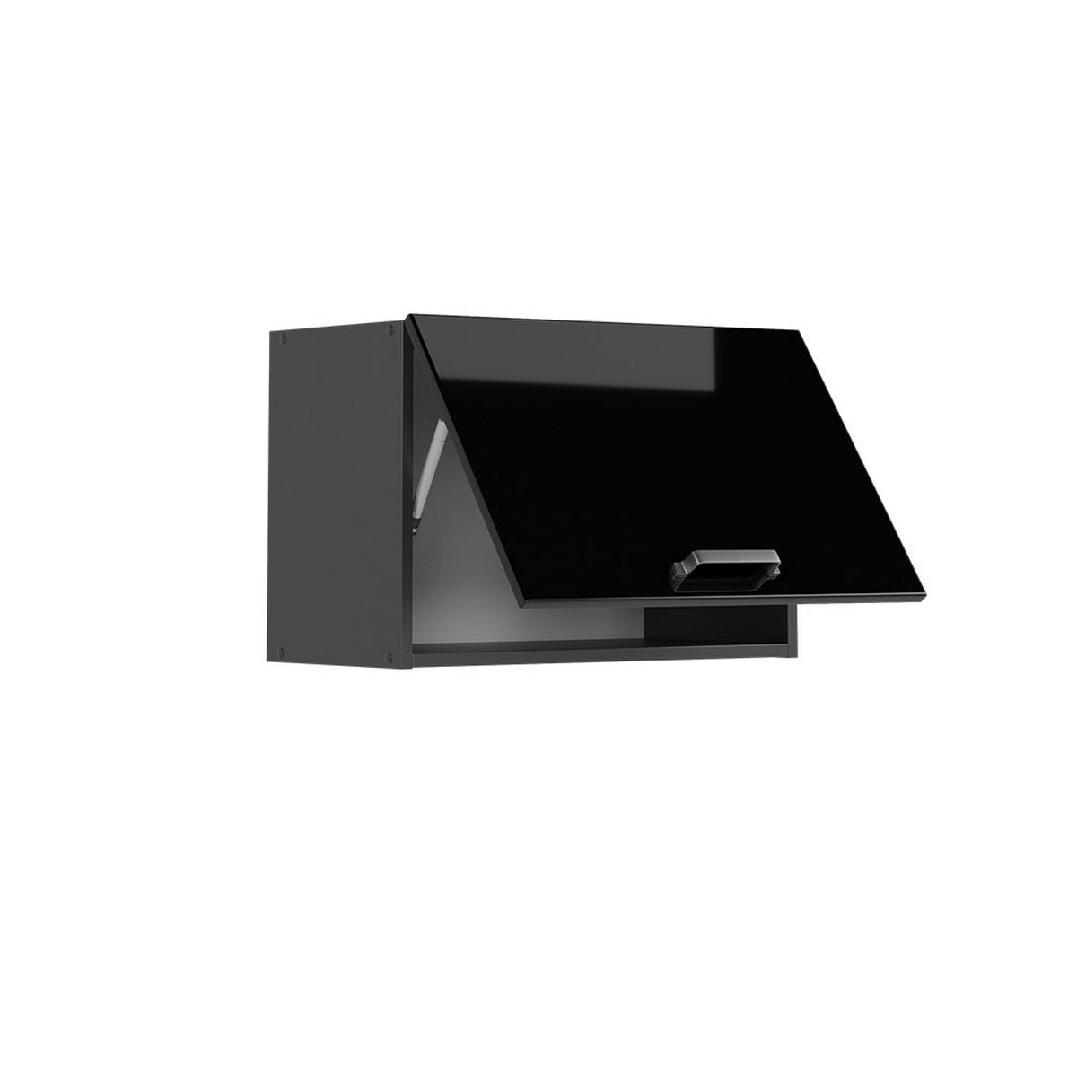 HÄNGESCHRANK R-Line Schwarz Hochglanz 60 cm Flach - Schwarz Hochglanz/Anthrazit, Holzwerkstoff (60/40/31cm) - Vicco