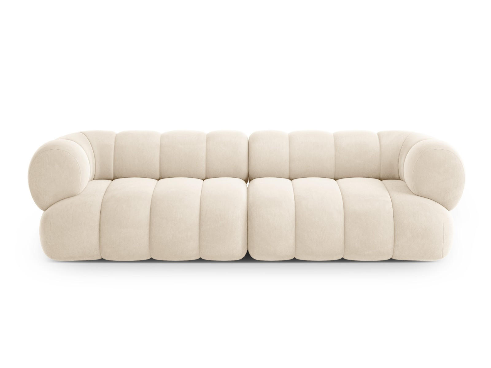 SOFA Koge aus Samt leichtes beige 4 Sitzplätze - Creme, Textil (95/70/240cm) - Cosmopolitan Design