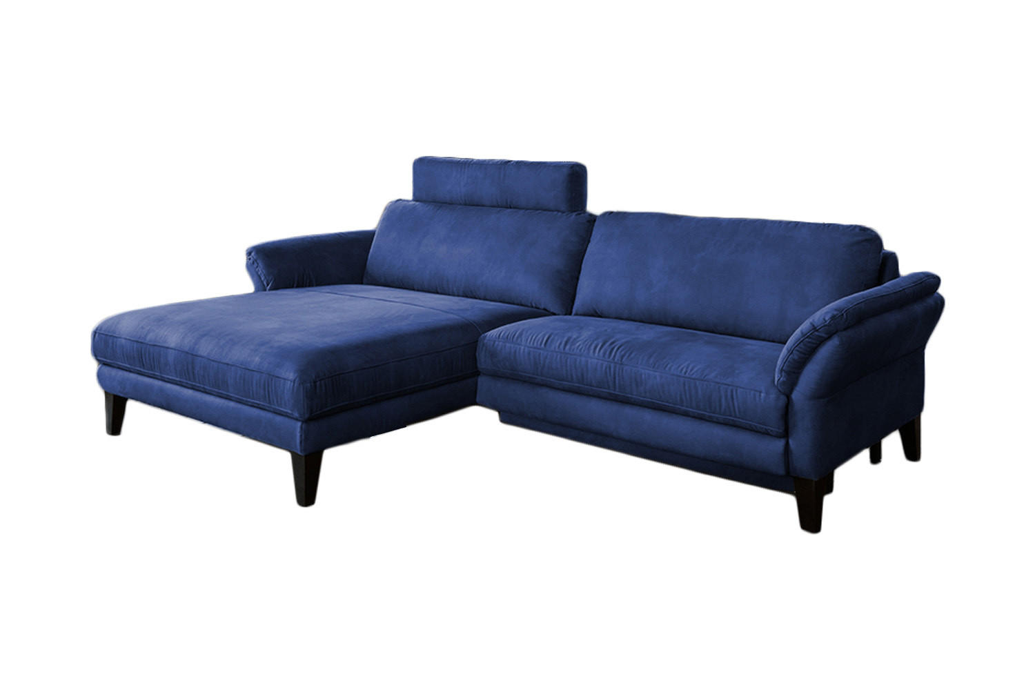ECKSOFA MIT MOTORISCHER RELAXFUNKTION MALTA Blau Webstoff - Blau/Schwarz, Buchenholz/Textil (302/175cm) - KAWOLA