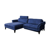 ECKSOFA MIT MOTORISCHER RELAXFUNKTION MALTA Blau Webstoff - Blau/Schwarz, Buchenholz/Textil (302/175cm) - KAWOLA
