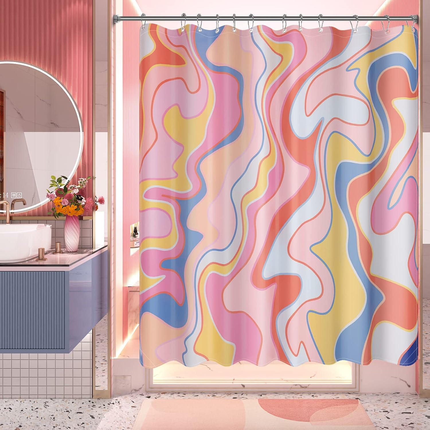 XXXLutz Duschvorhang Pink 180x180 cm