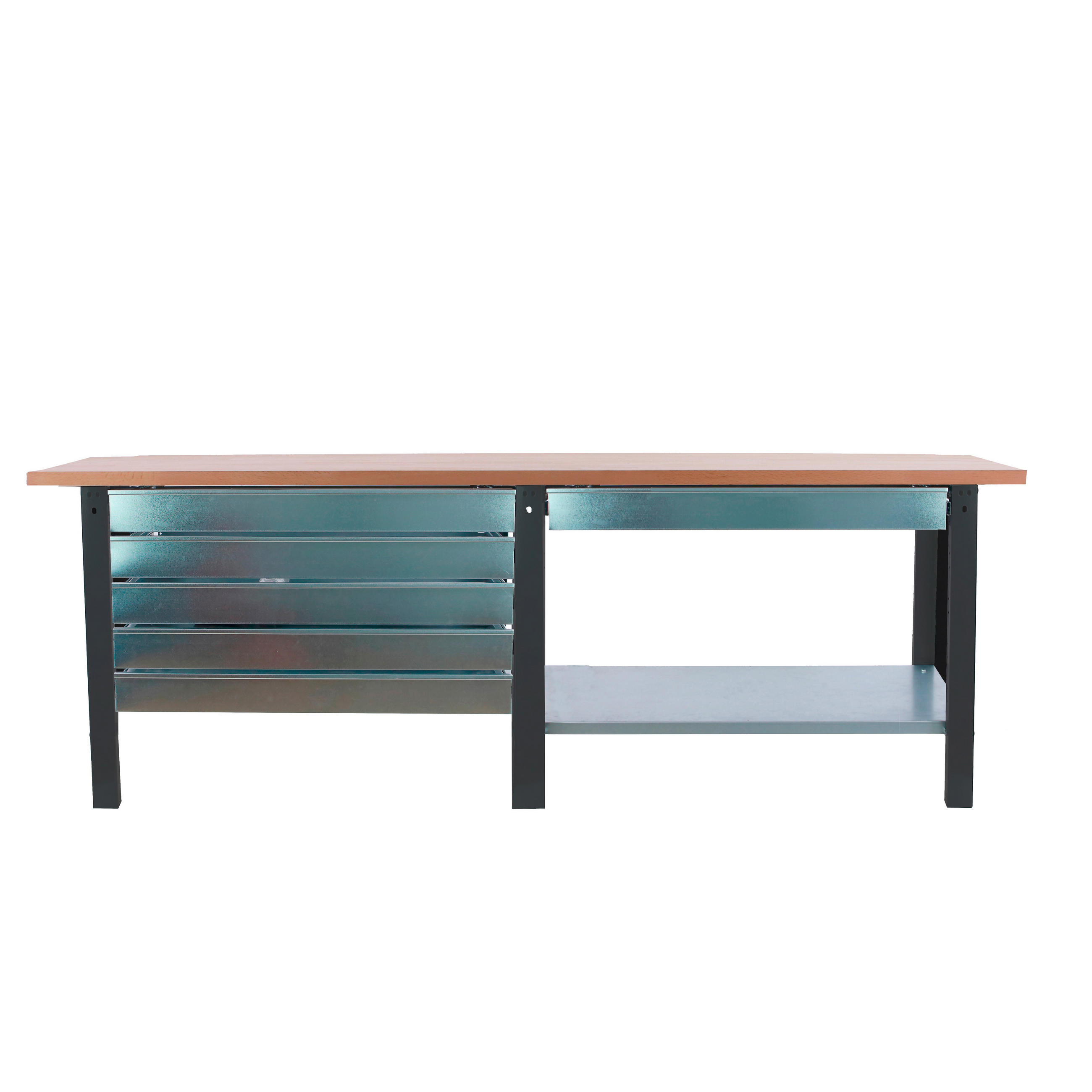 WERKBANK Buffalo Wood mit 6x Schublade HxBxT 86,5 x 210 x 75 cm Traglast 1000 kg Anthrazit - Anthrazit, Metall (210/86.5/75cm) - PROREGAL