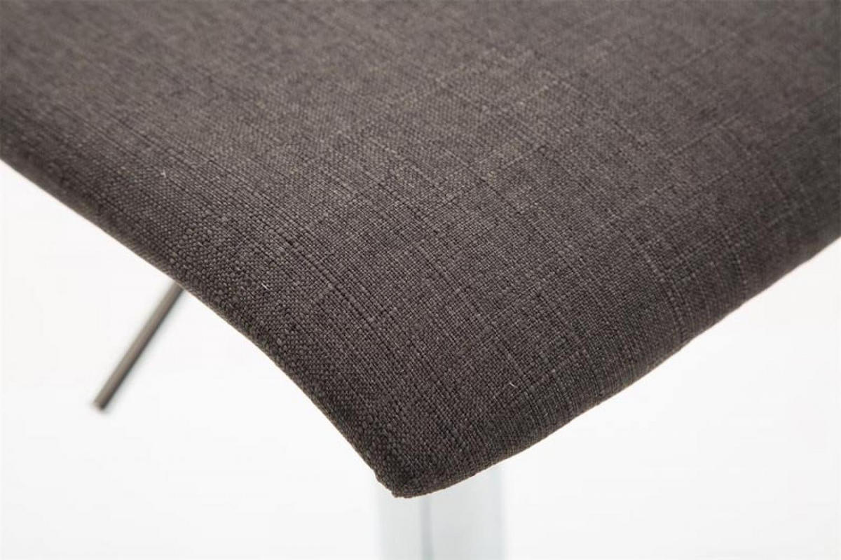 BARHOCKER 2er Set Stoff Dunkelgrau - Chromfarben/Dunkelgrau, Textil/Metall (36/63/39cm) - CLP