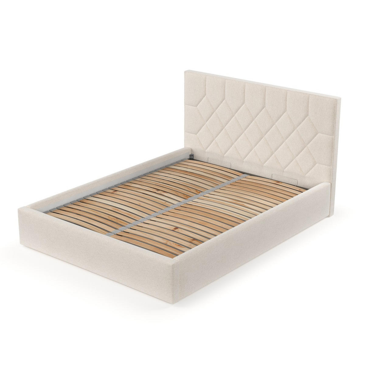 POLSTERBETT Brisa 180/200 cm Ecru im Asti Stoff - Ecru/Schwarz, Holz/Holzwerkstoff (180/200cm) - AltaBeds