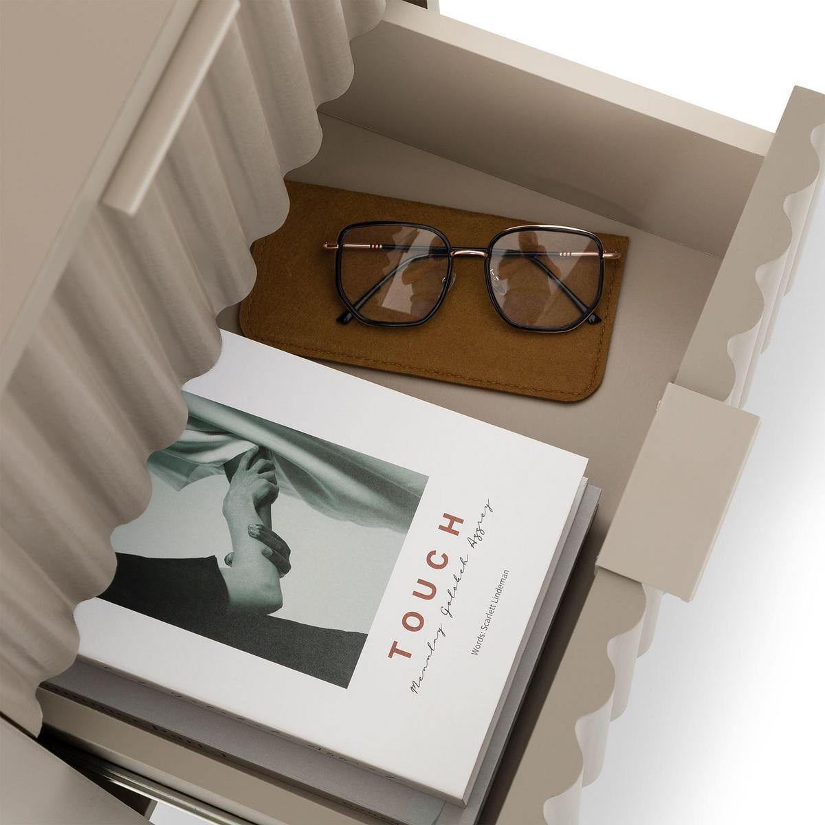 NACHTTISCH ELLA hellgrau - Hellgrau, Holzwerkstoff (45/50/39cm) - IDIMEX