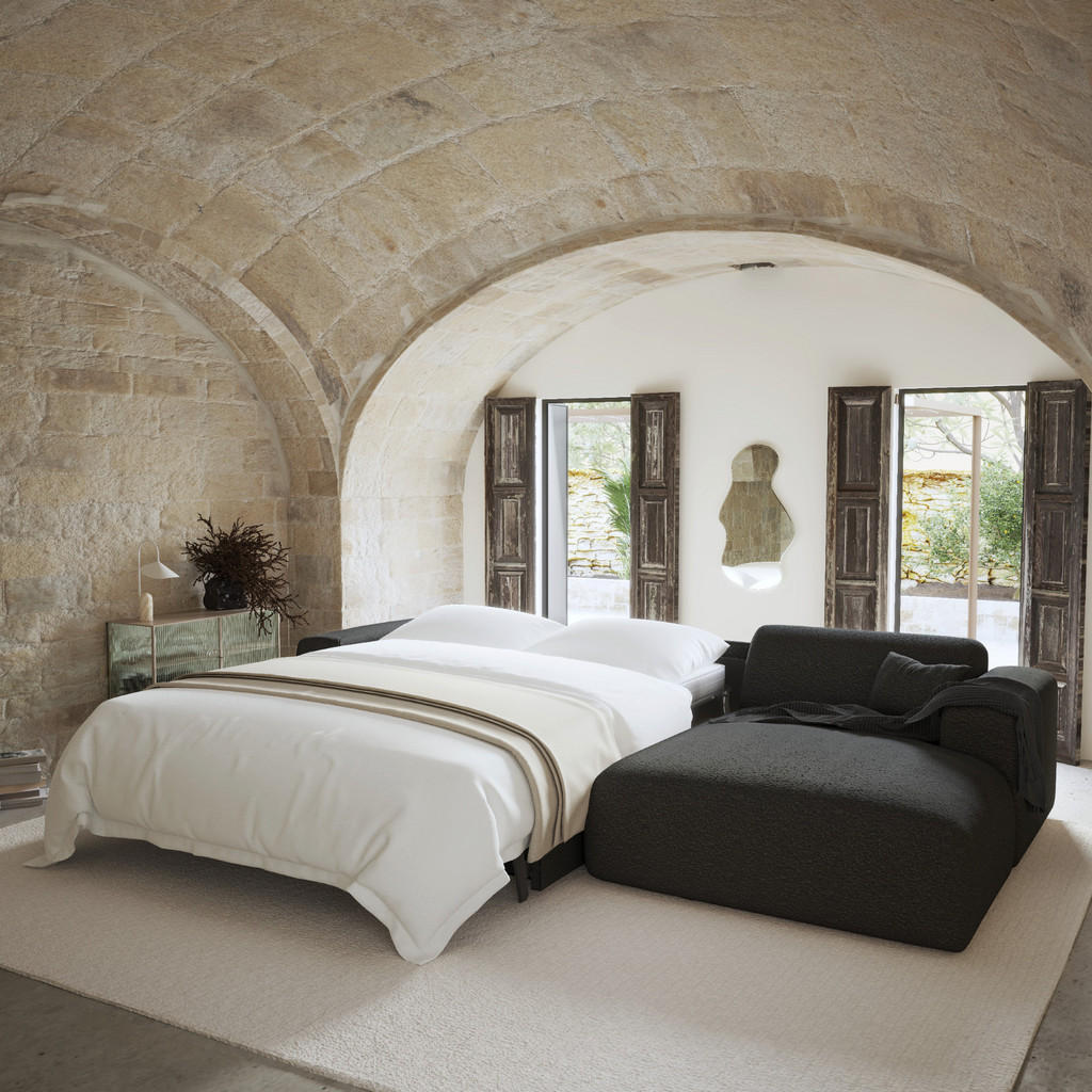 Thumbnail - Sia Home Ecksofa, Anthrazit, Textil, 5-Sitzer, L-Form, Ottomane rechts,Rechteckig, 299x165 cm, Wohnzimmer, Sofas & Couch...