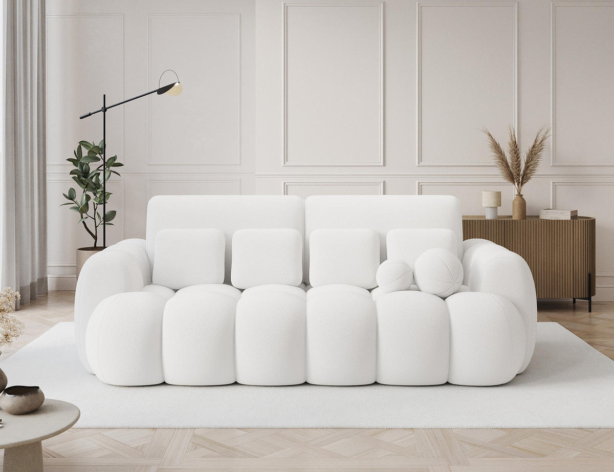 SOFA Elvento - Weiß (Paolli 01) - Weiß, Holzwerkstoff (256/105/119cm) - Möblo