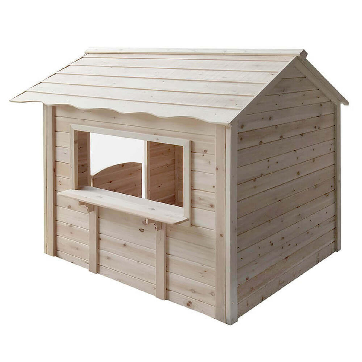 SPIELHAUS DER GROSSE PALAST - 106 x 111 cm Natur ohne Bank - Naturfarben, Holz (118.2/132.5/111cm) - Home Deluxe