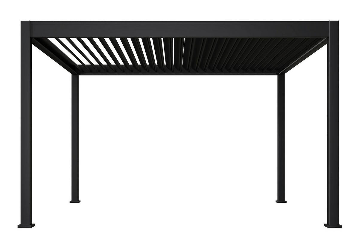 TERRASSENÜBERDACHUNG Deluxe 3,6x4 M Elektrisch Pavillon Aluminium LED - Schwarz, Metall (360/255/400cm) - WEIDE