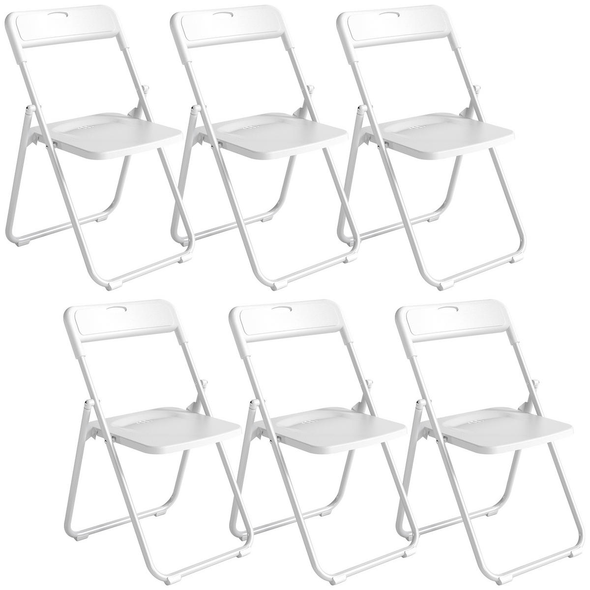 KLAPPSESSEL Weiß 6 Stück - Weiß, Kunststoff (47/75/48.5cm) - GiPP