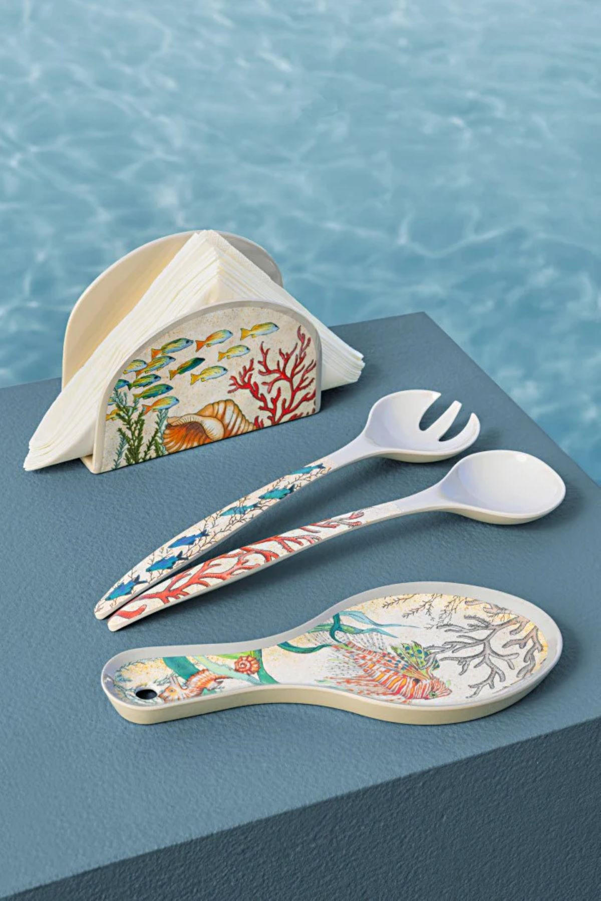 LÖFFELABLAGE 24,5 x 10 cm Sea Life - Multicolor, Kunststoff (10/5/24.5cm)