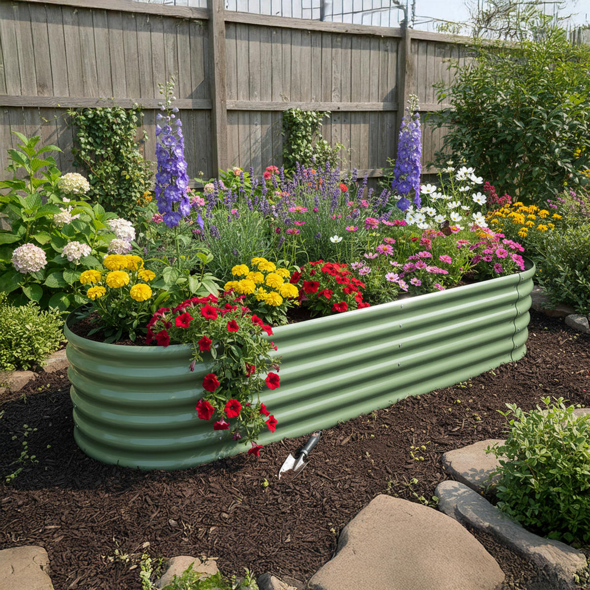 HOCHBEET - Türkis, Metall (60/240/45cm) - Relaxdays