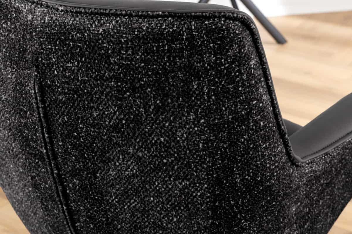 STUHL LE GRAND Strukturstoff Schwarz 90 cm - Schwarz, Leder/Textil (68/87/68cm) - riess-ambiente