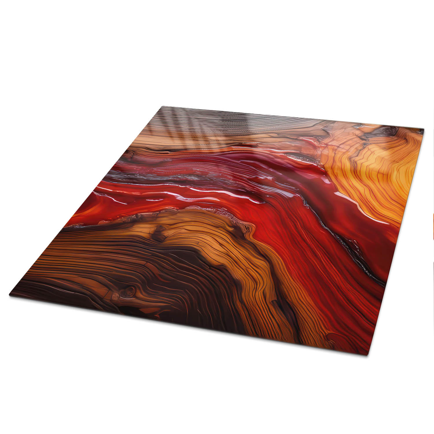 TISCHPLATTE 50x50 cm – Elementarenergie - Braun, Glas (50/50/0.4cm) - Wallfluent