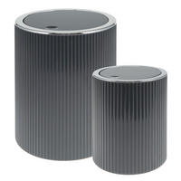 KOSMETIKEIMER 2er-Set, GAVELLO grau, Kunststoff - Grau, Kunststoff (12.5/16/12.5cm) - bremermann