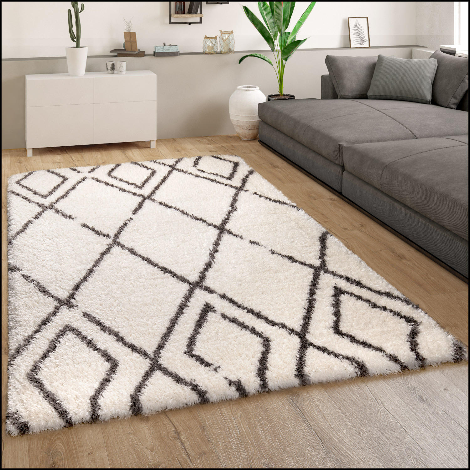 HOCHFLORTEPPICH 200/200 cm Maghreb 80 - Creme, Textil (200/200cm) - Paco Home