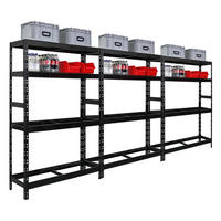 REIFENREGAL Tiger 3er-Set 180x120x40 cm bis zu 12 Reifen auf 2 Ebenen mit 2 Fachboden Schwarz - Schwarz, Metall (360/180/40cm) - PROREGAL