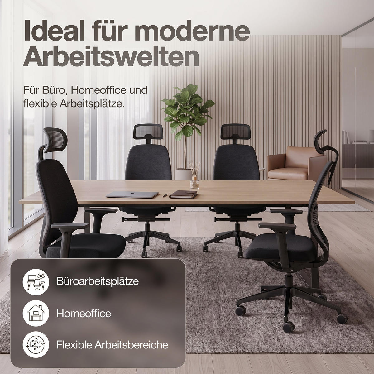 DREHSTUHL Ergonomischer Bürostuhl Atessa mit Netzrücken und Kopfstütze / Mit Kopfstütze Schwarz Netzrücken für Luftzirkulation - Schwarz, Textil (62.5/120.5/45cm) - ASSMANN