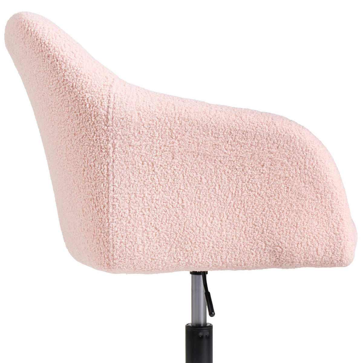 SCHREIBTISCHSTUHL Bouclé Pastellrosa Venice - Pink, Textil (64/79/64cm) - Beliani