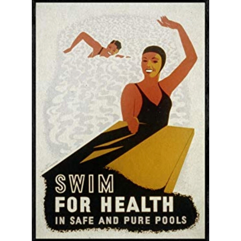 POSTER Schwimmen Für Gesundheit A4 Rahmenlos - Klar, Papier (29.7/5/21cm) - Nacnic