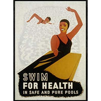 POSTER Schwimmen Für Gesundheit A4 Rahmenlos - Klar, Papier (29.7/5/21cm) - Nacnic