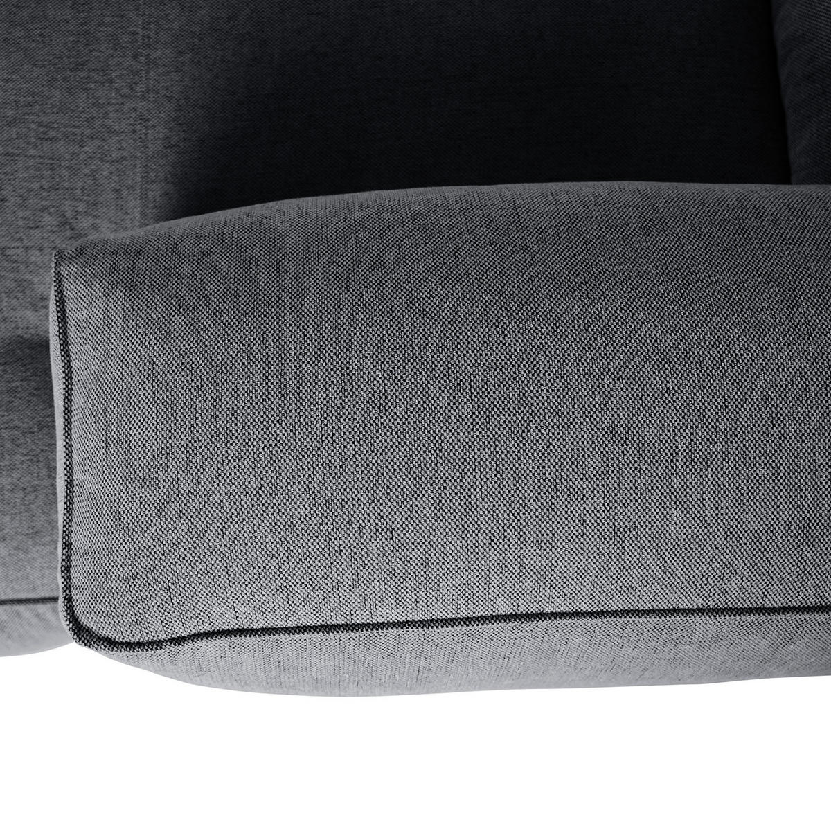 3-SITZER ECKSOFA mit Longchair - Schwarz/Grau, Kunststoff/Textil (284/173cm) - home24