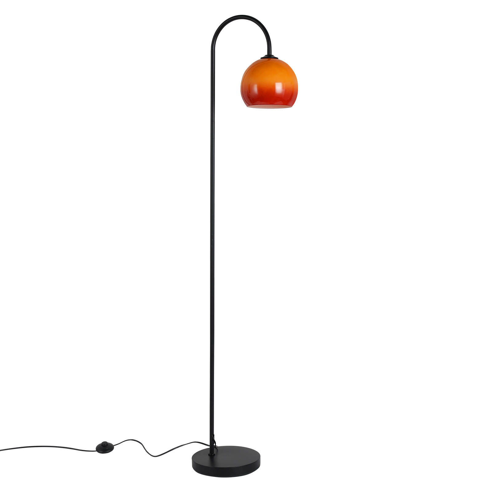 STEHLAMPE Quorlis 36/25/160 cm - Schwarz/Orange, Glas/Metall (36/25/160cm) - ZMH