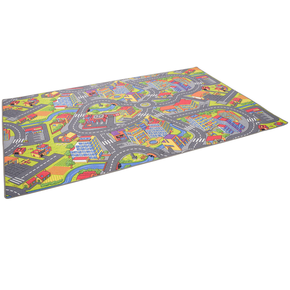 KINDER SPIEL TEPPICH LITTLE TOWN 3D - Multicolor, Textil (80/160cm) - Snapstyle