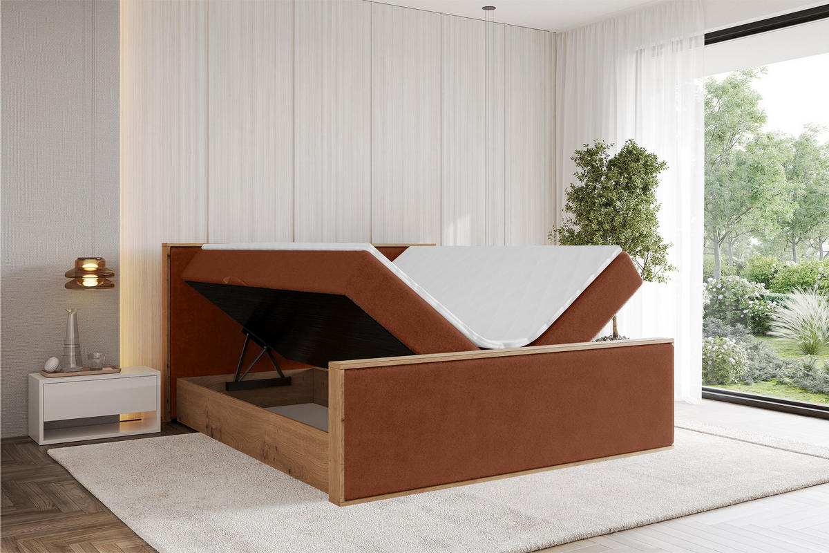 BOXBETT LOLLI9 -Z 160x200 - H4 Rot - Rot, Holzwerkstoff (160/200cm) - ALTDECOR