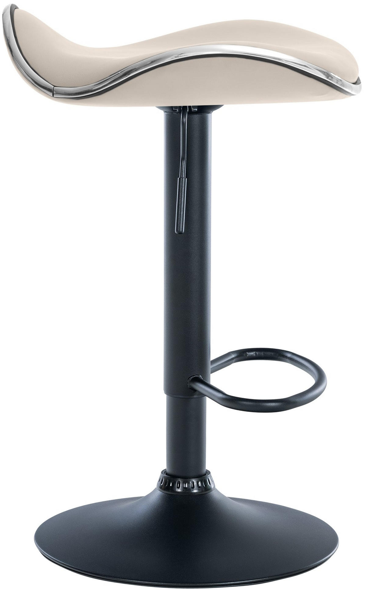 BARHOCKER Lederlook Creme - Creme/Schwarz, Textil/Metall (45/71/45cm) - CLP