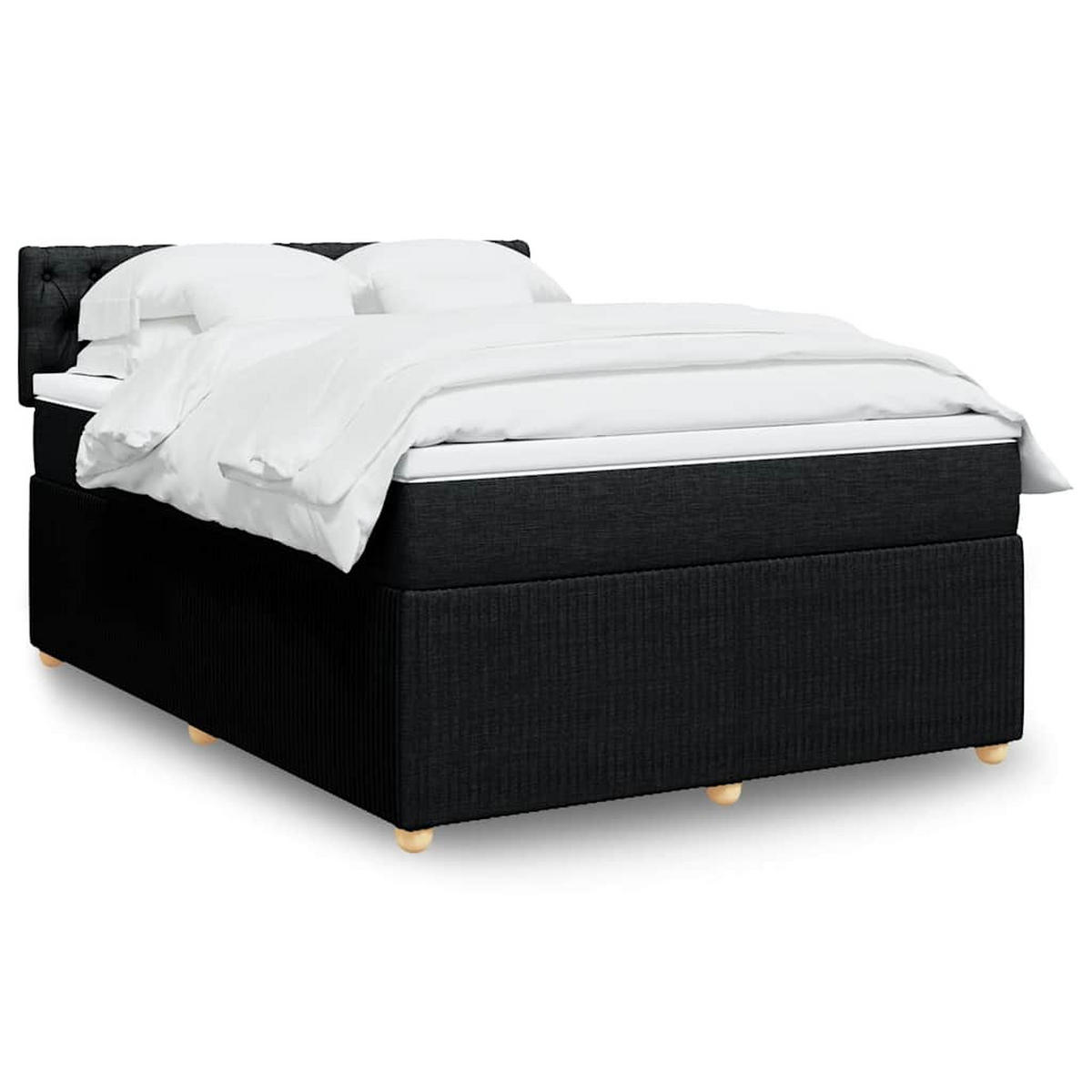 BOXSPRINGBETT 160/200 Cm Schwarz Gewebe - Schwarz, Textil (160/200cm) - vidaXL