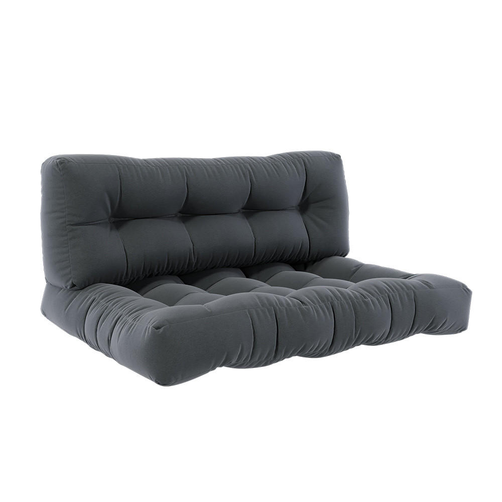 PALETTENKISSEN SET Flocken Anthrazit 120 x 80 cm 2 Teile - Anthrazit, Textil (120/80/15cm) - Vicco