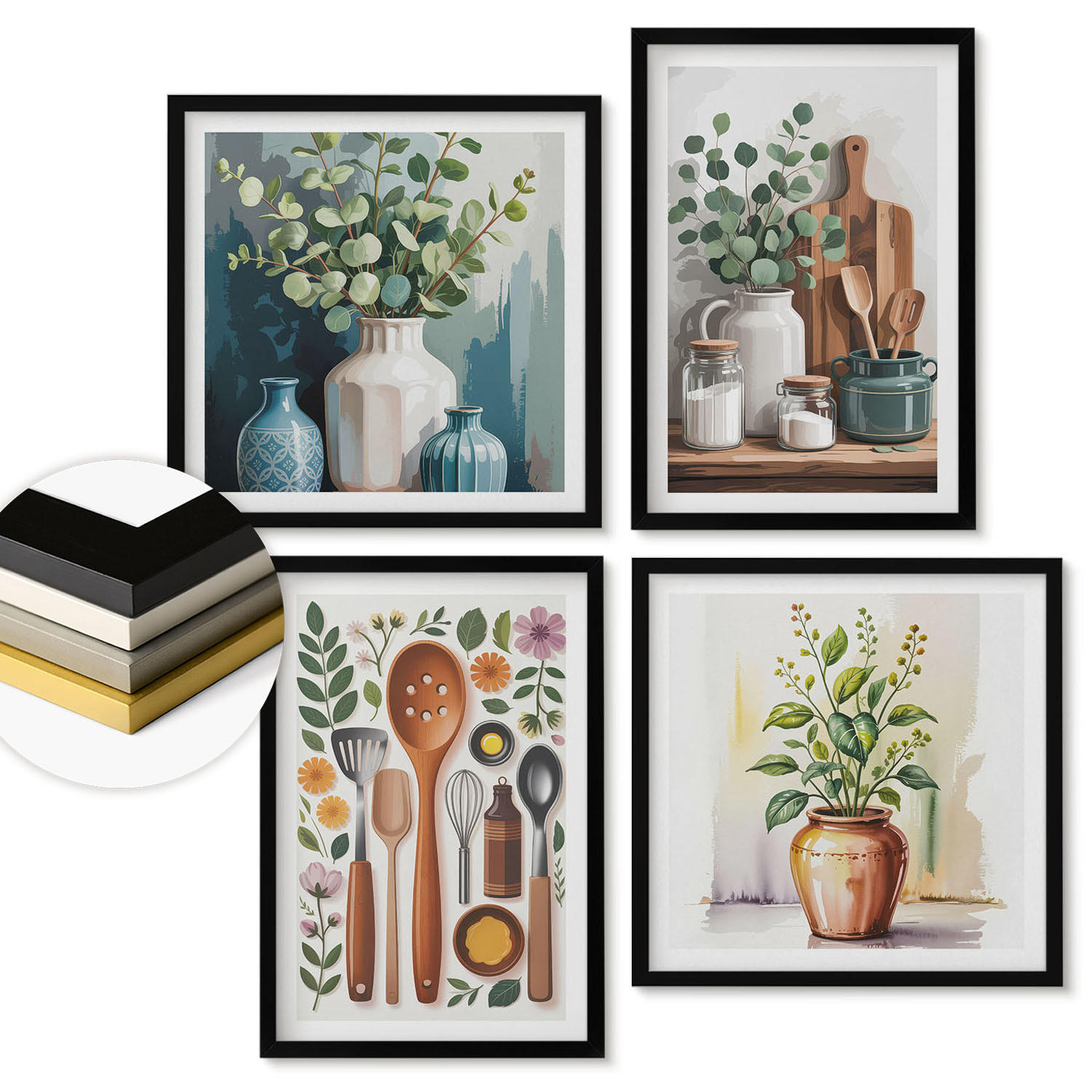 ArtPrintCave Wandbilder Schwarz 50x50 cm