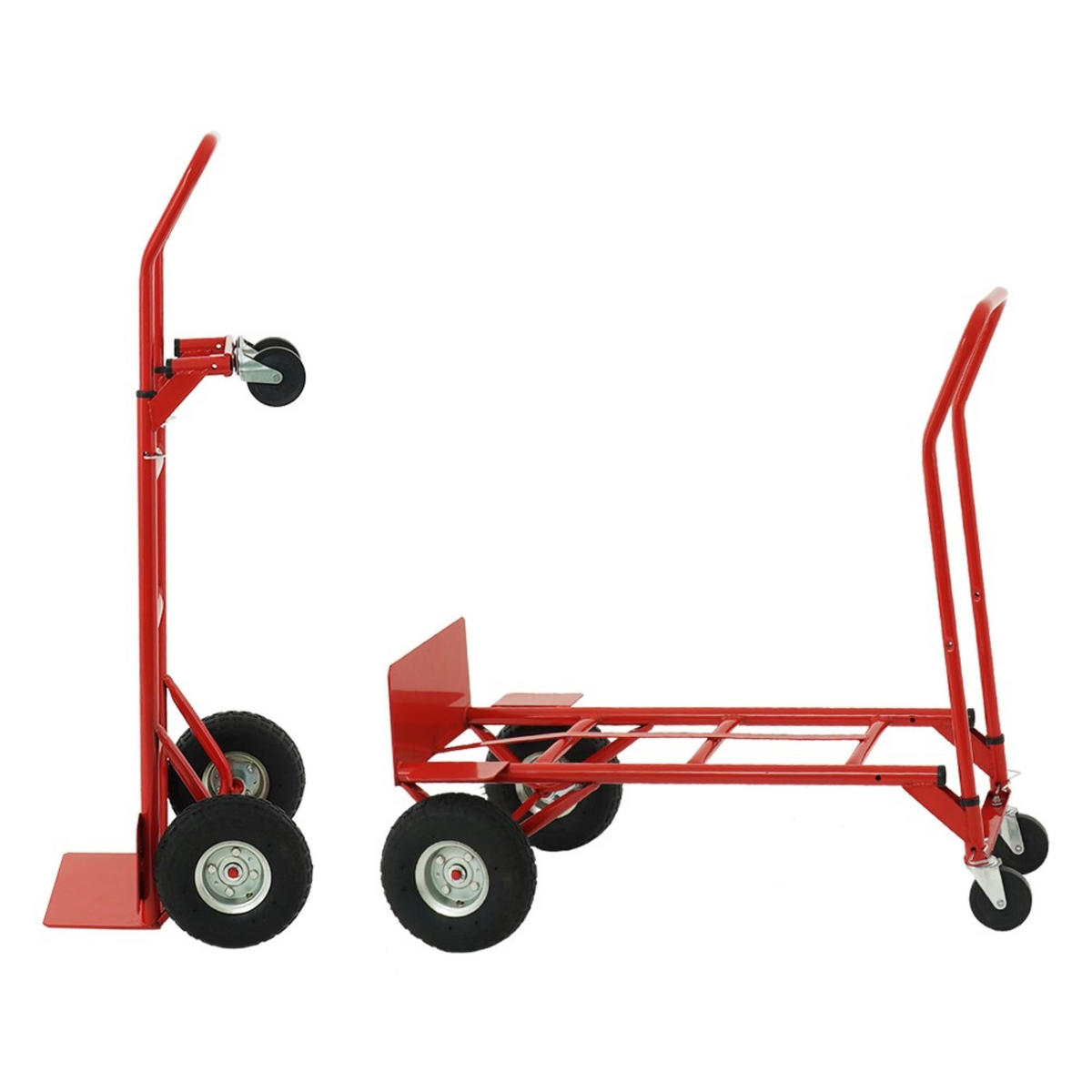 STAHLROHR-SACKKARRE mit Standardschaufel und Gummibereifung HxBxT 133x55x46cm Traglast 200kg Rot - Rot, Kunststoff (46/55/135cm) - PROREGAL