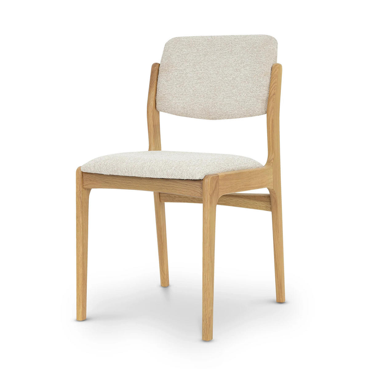 ESSZIMMERSTUHL Oslo 2er Set, Natur Eiche + beiger Stoff - Beige, Holz (52/83/45cm) - WOODEK