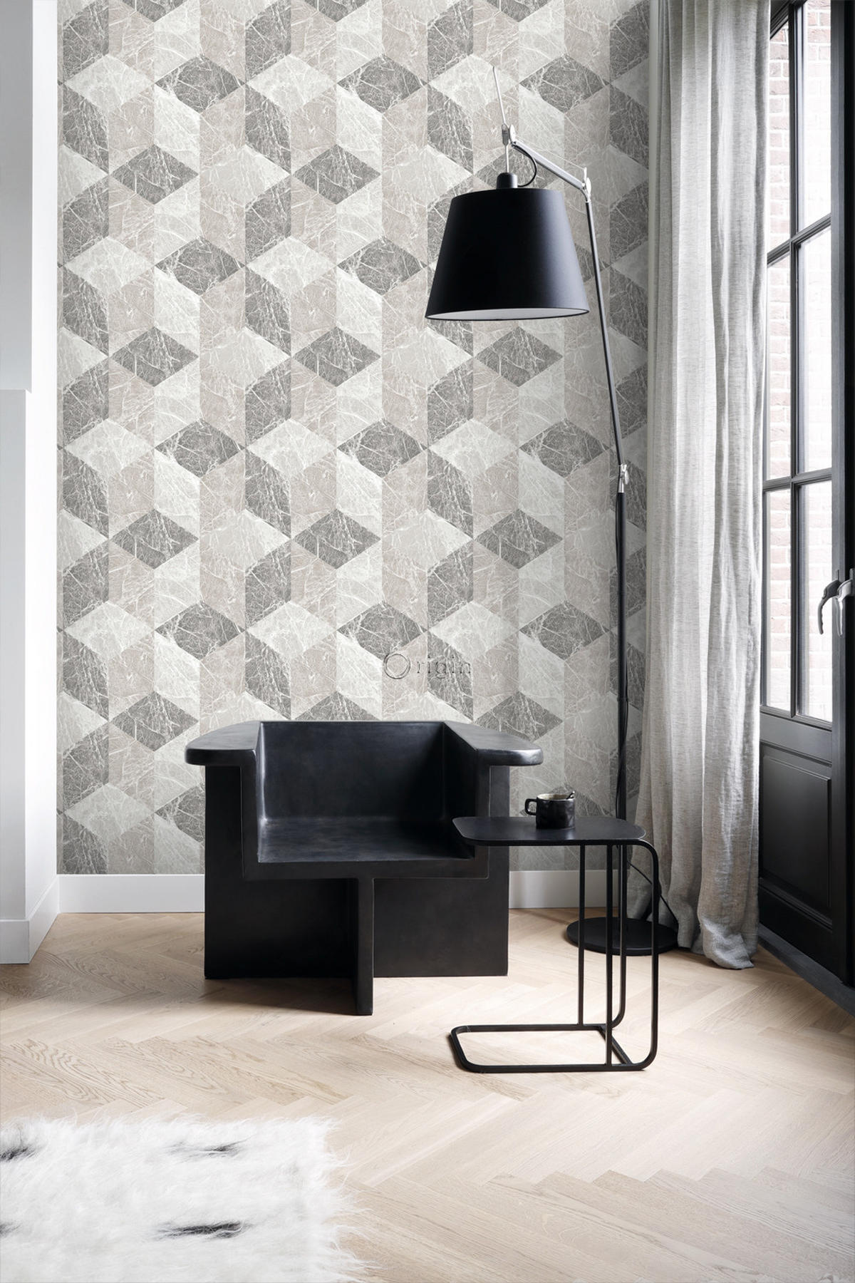 TAPETE 3D Marmor Motiv 53 cm x 10.05 m - Braun, Papier (53/1000cm) - Origin Wallcoverings