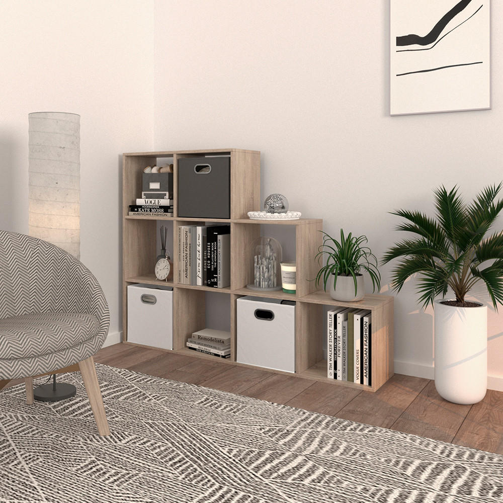 TREPPENREGAL Sonoma 142.4 x 107.8 cm - Sonoma Eiche, Holzwerkstoff (142.4/107.8/29cm) - Vicco