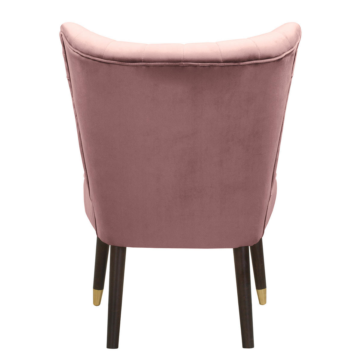 SESSEL - Samt - Mauve/Braun, Birkenholz/Textil (61/81/66cm) - home24