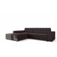 ECKSOFA Lusaka Mit Schlaffunktion - Dunkelbraun, Holzwerkstoff/Textil (292/198cm) - Fun Möbel
