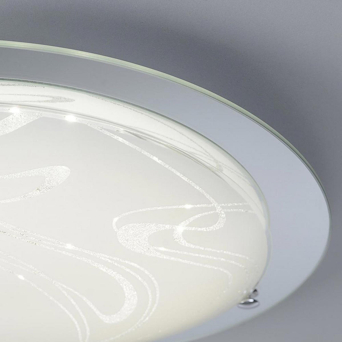 LED DECKENLEUCHTE WADA Stahl Silber - Silberfarben, Glas (41.5/41.5/10cm)