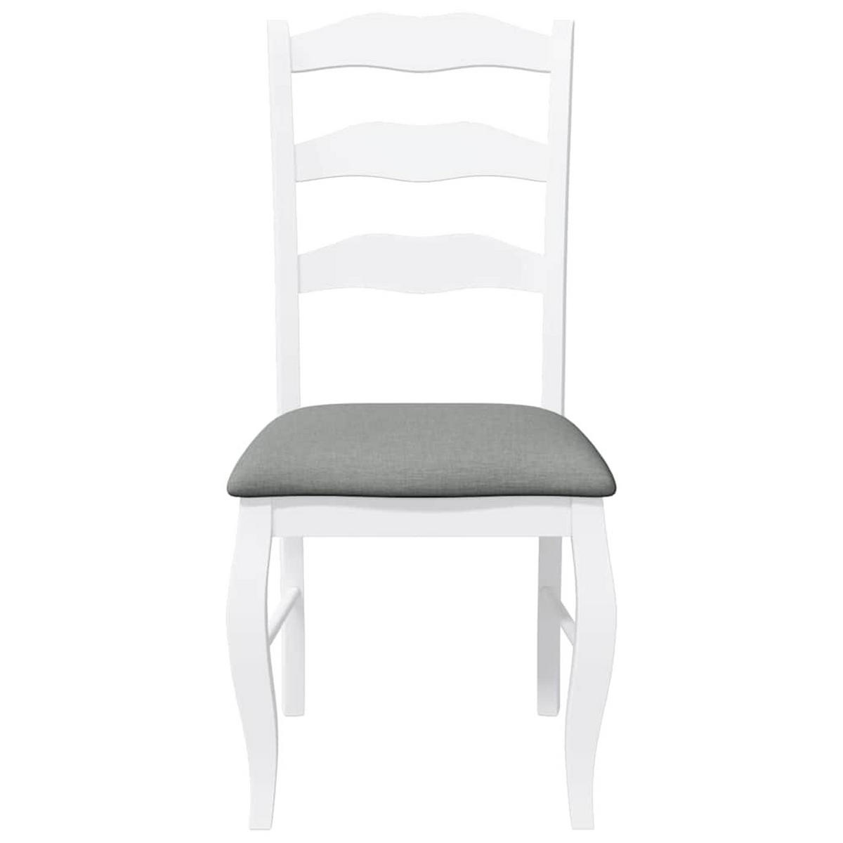 ESSZIMMERSTÜHLE Resz mit Kissen 2er-Set Weiß-Grau - Grau, Holz (48/99/53.5cm) - DELUKE