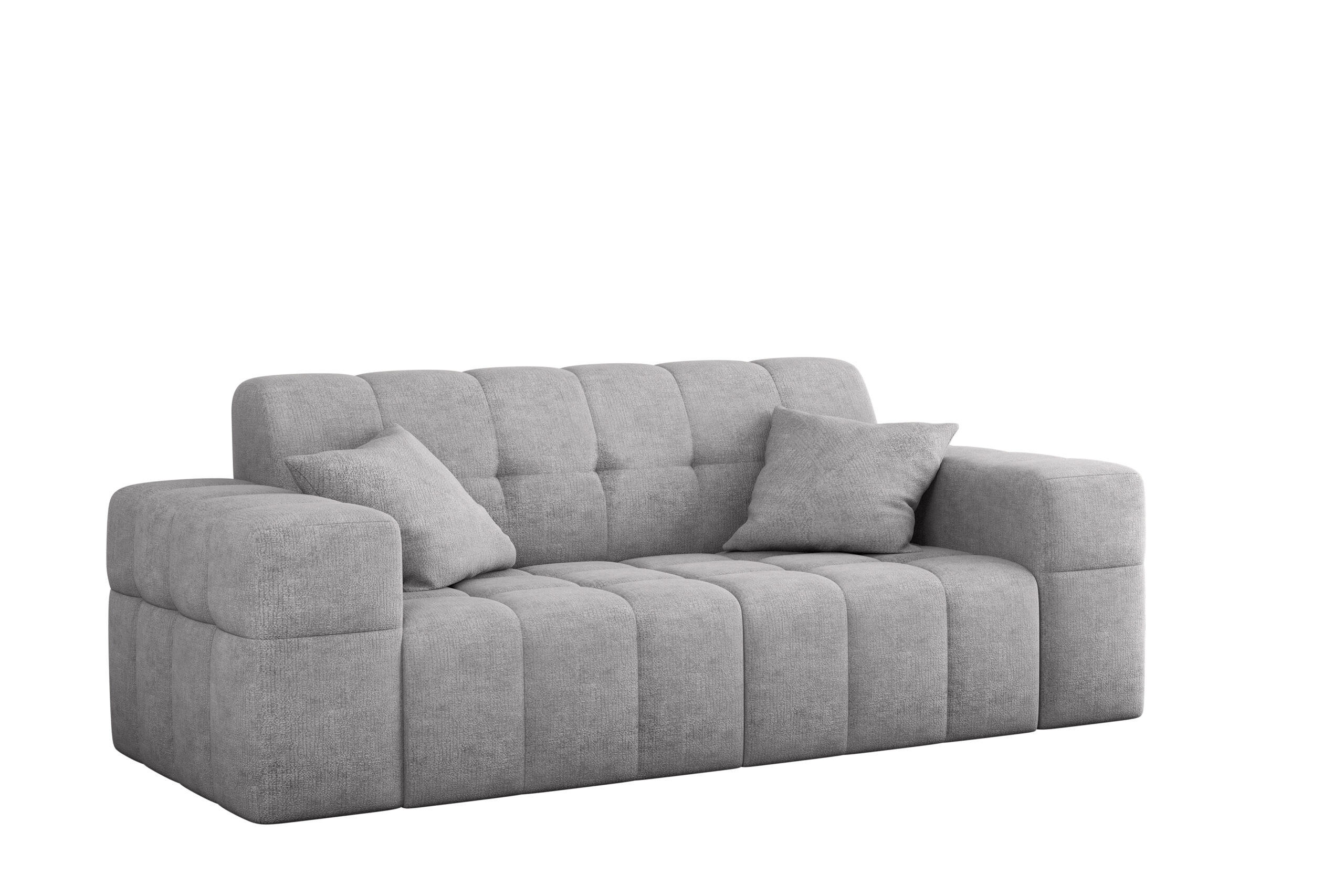 SOFA 2 Sitzer NIMES Stoff Perfect Harmony Grau - Grau, Holz/Kunststoff (183/82/92cm) - Kaiser Möbel