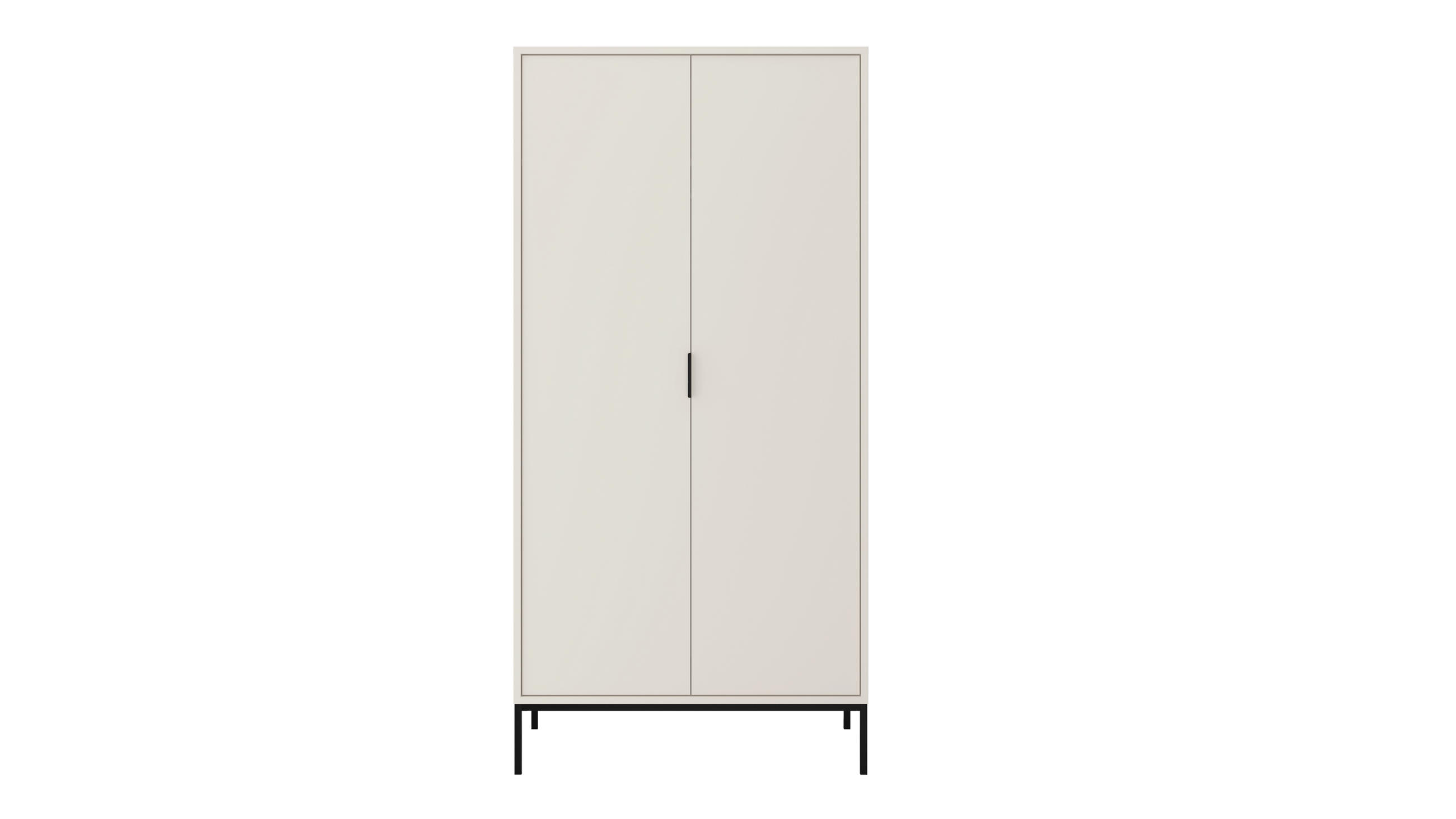 DREHTÜRENSCHRANK Austin 55/205,4/100 cm - Schwarz/Weiß, Holzwerkstoff (55/205/100cm) - Kocot Kids