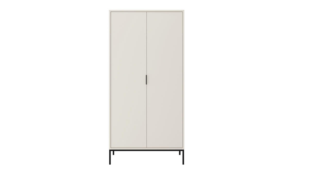 DREHTÜRENSCHRANK Austin - Schwarz/Weiß, Holzwerkstoff (55/205/100cm) - RAUMHIRSCH FURNITURE