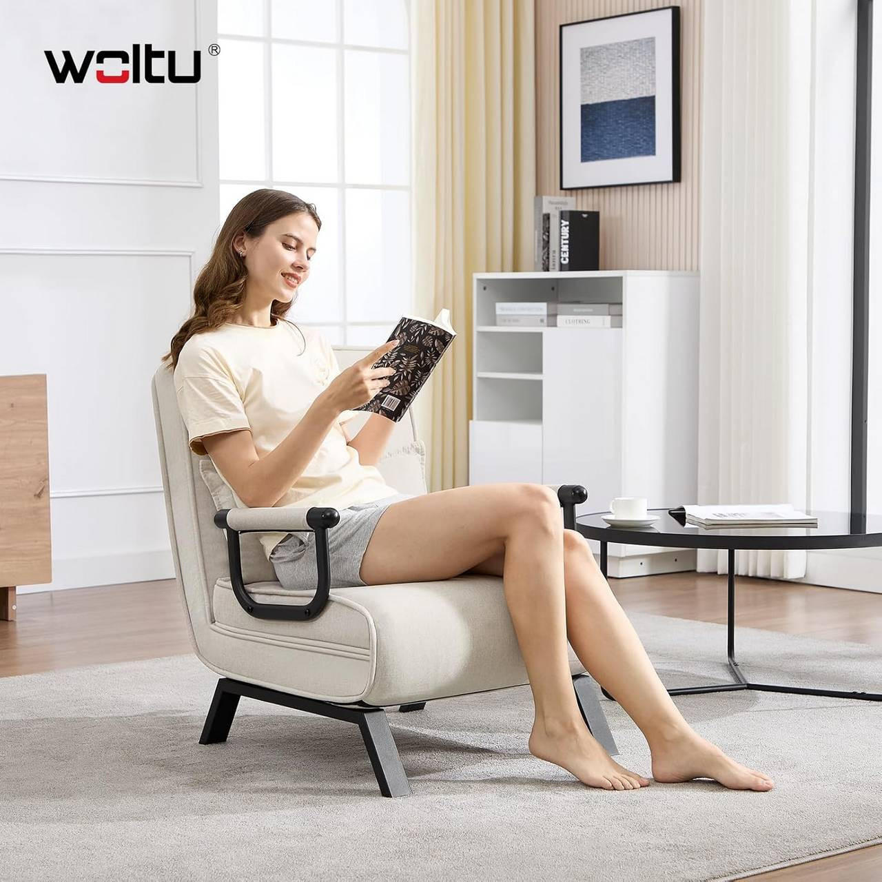 Thumbnail - Woltu Schlafsessel, Beige, Textil, Rechteckig, 65x78x75 cm, Wohnzimmer, Sessel, Schlafsessel