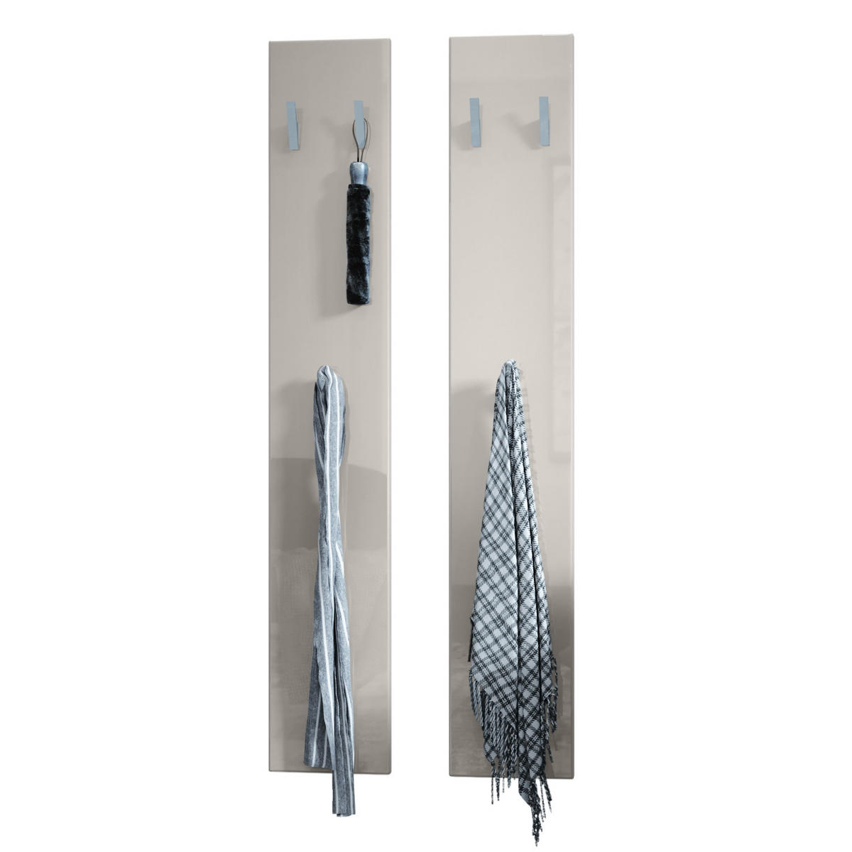 GARDEROBENPANEEL Wandpaneel Sandgrau Hochglanz - Sandfarben, Holzwerkstoff (24/140/2cm) - Vladon