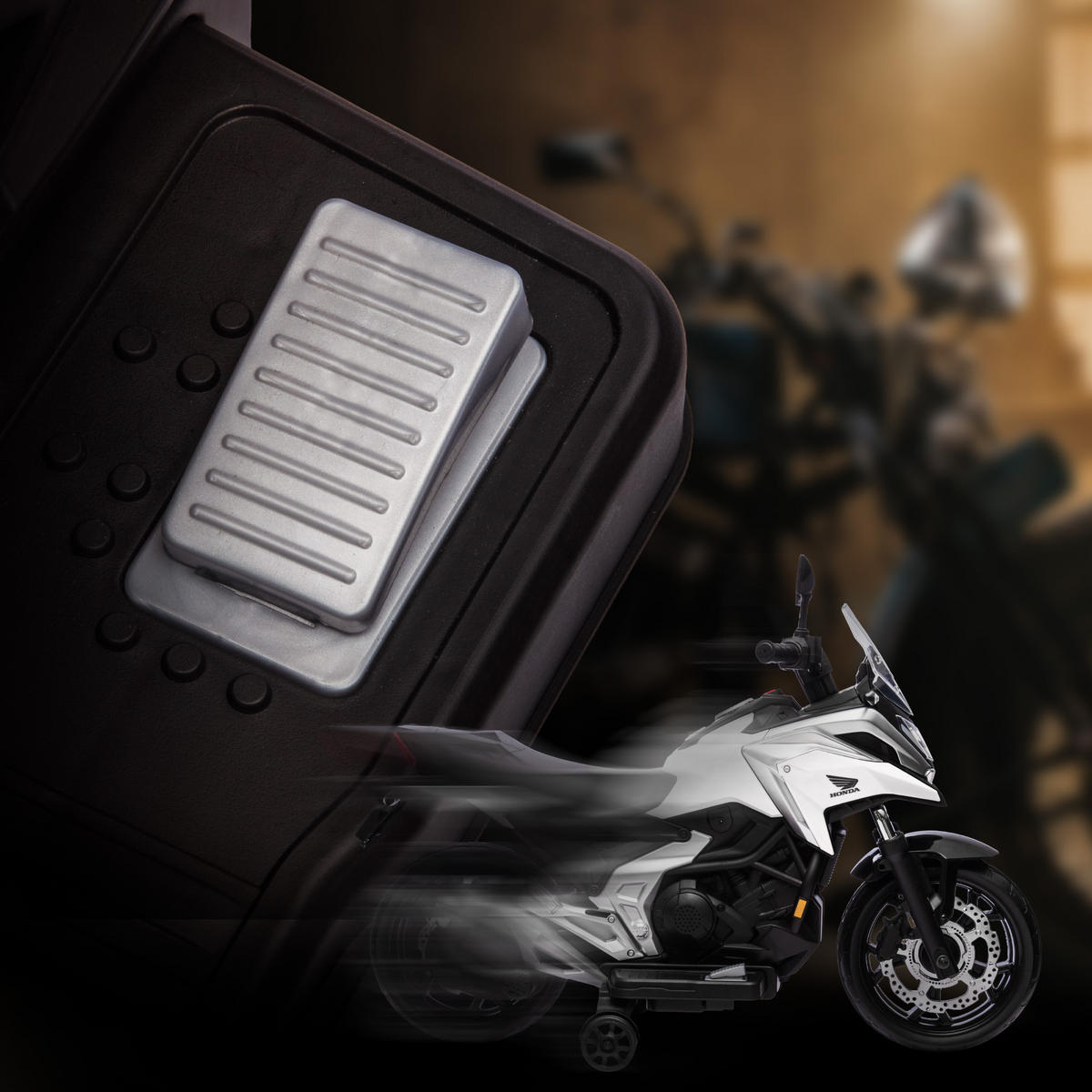 KINDER Elektro-Motorrad, 12V Kindermotorrad mit MP3, USB, LED-Scheinwerfer Weiß - Weiß, Kunststoff (107/46/75cm) - AIYAPLAY