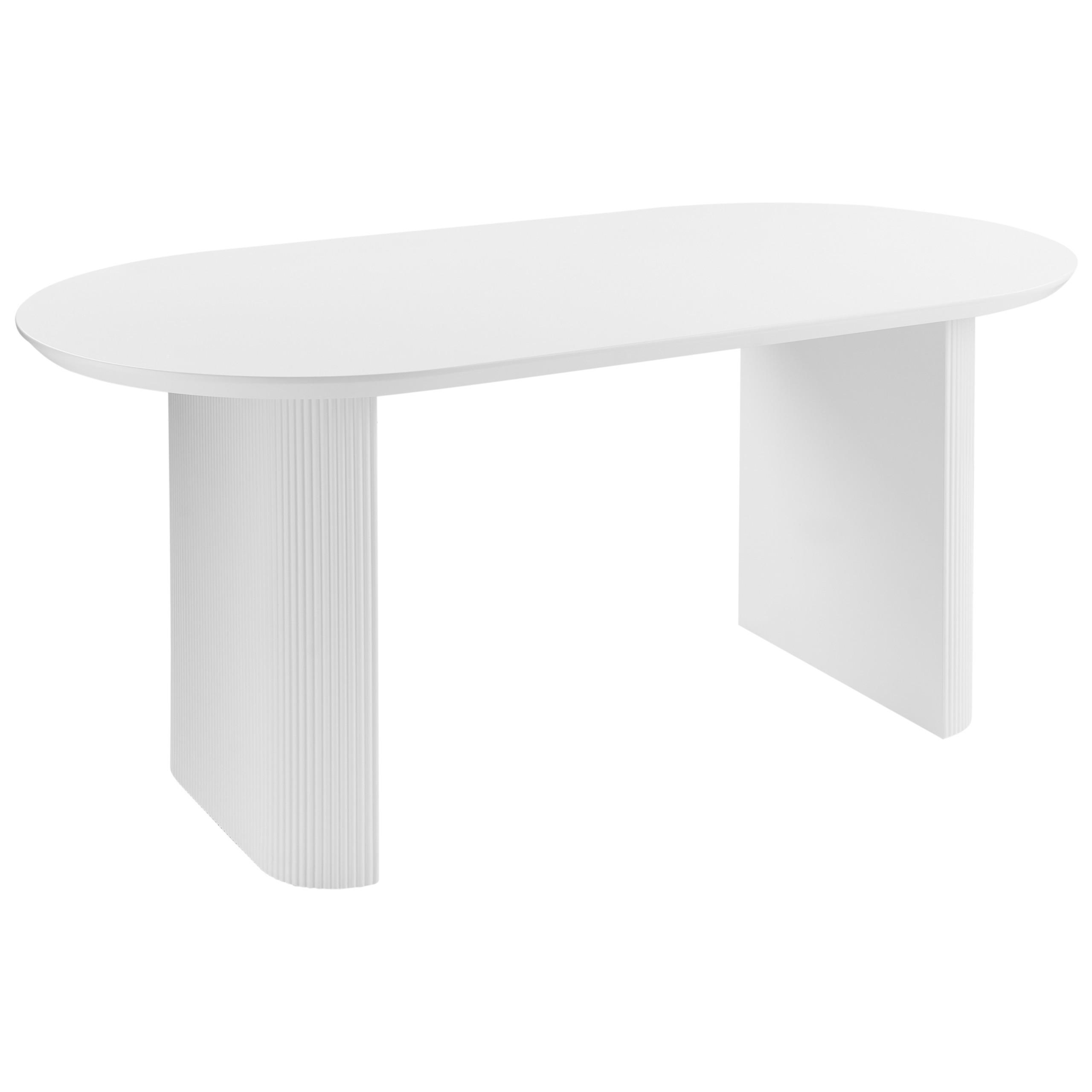 ESSTISCH Weiß Moberly - Weiß, Holzwerkstoff (180/90/76cm) - Beliani